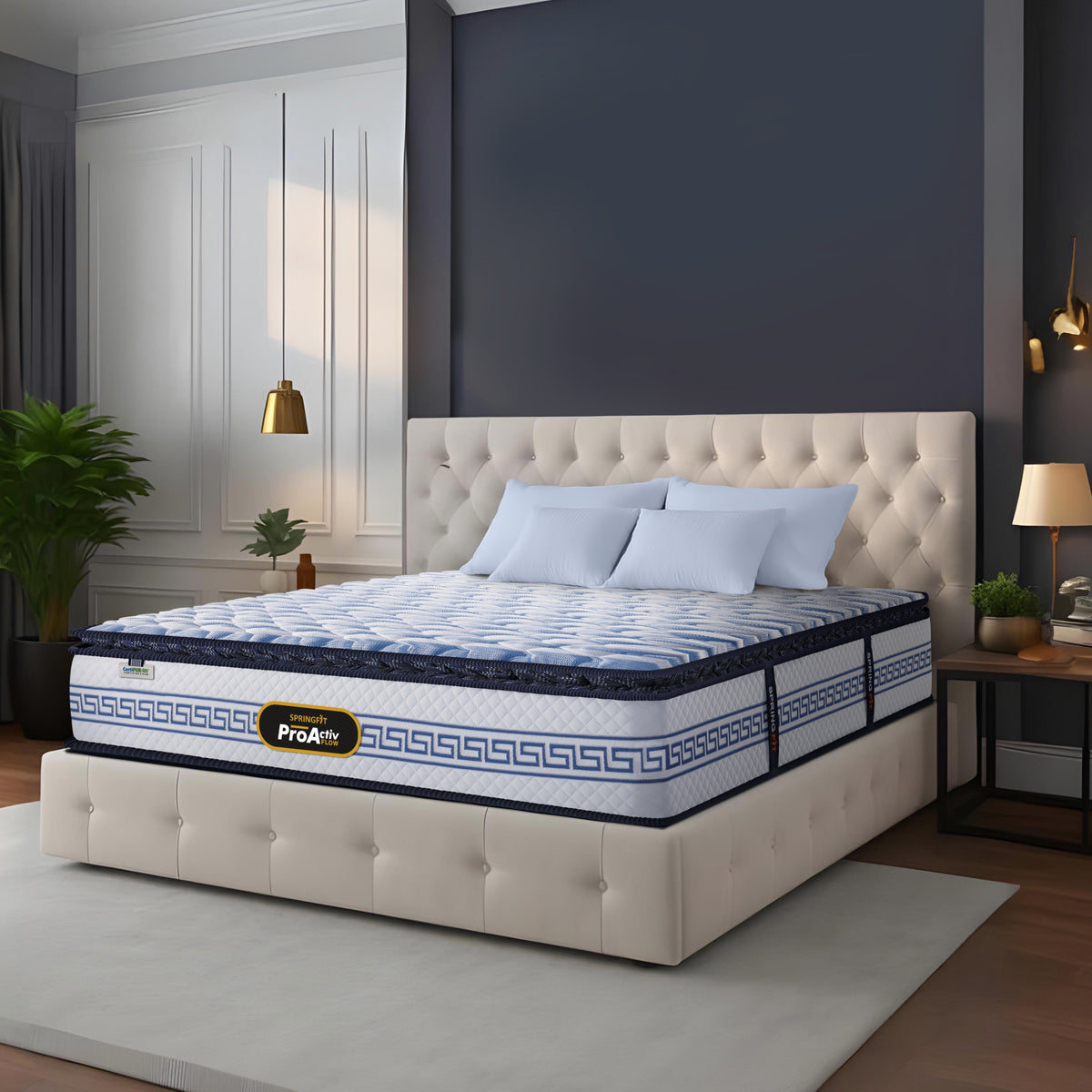 Springfit ProActiv Flow mattress in a softly lit bedroom